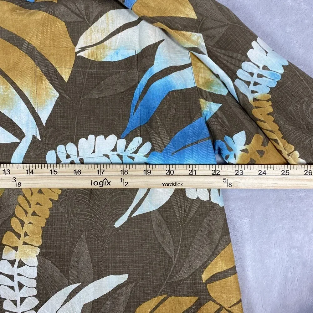 Tommy Bahama Short Sleeve Button Up Men's Medium Floral Print Silk Hawaiian Camp